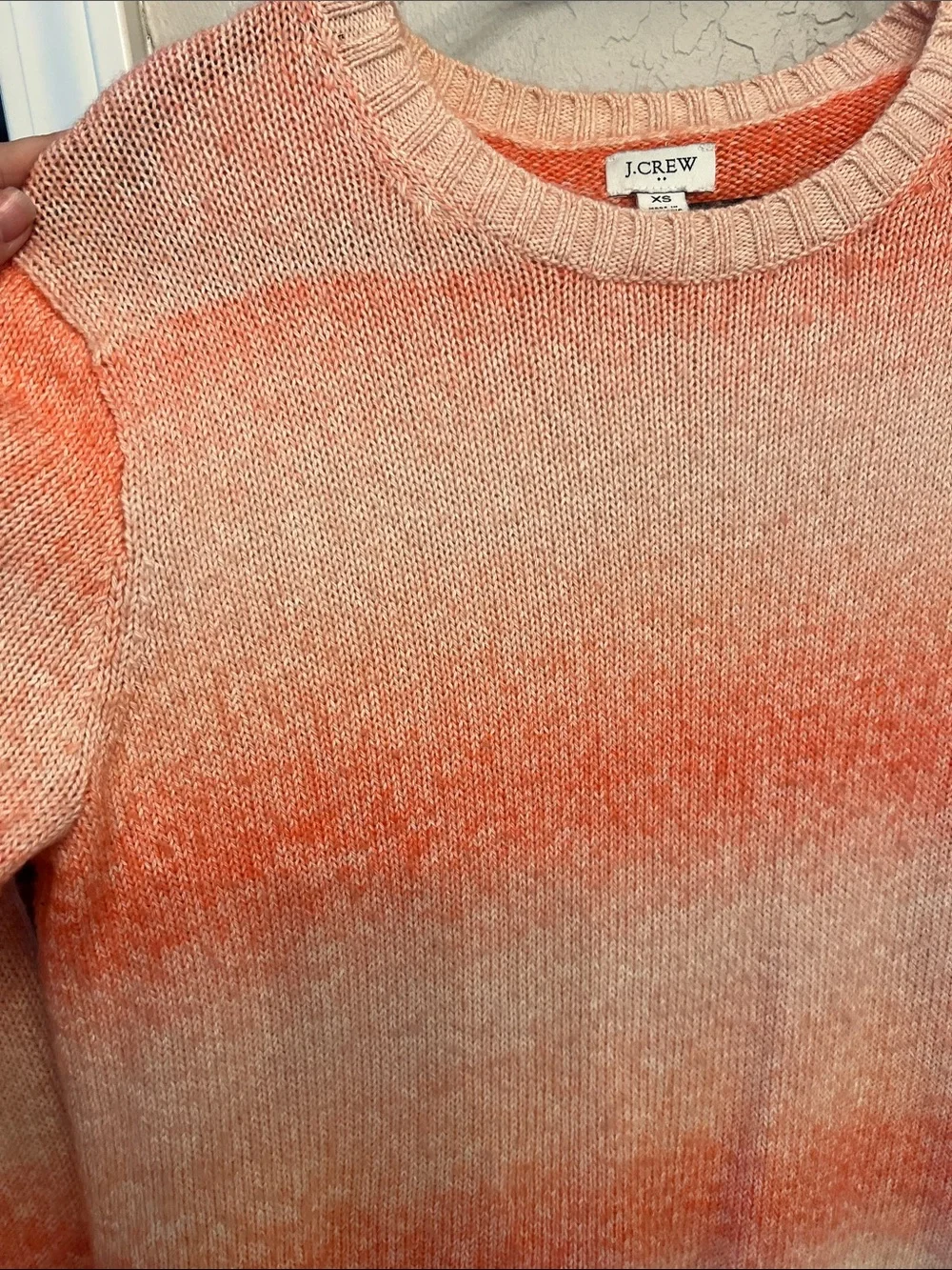 J. Crew Women's Ombre Coral Crewneck Sweater
